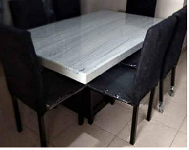 Comedor Moderno con Mesa de Mármol Blanco Mexico