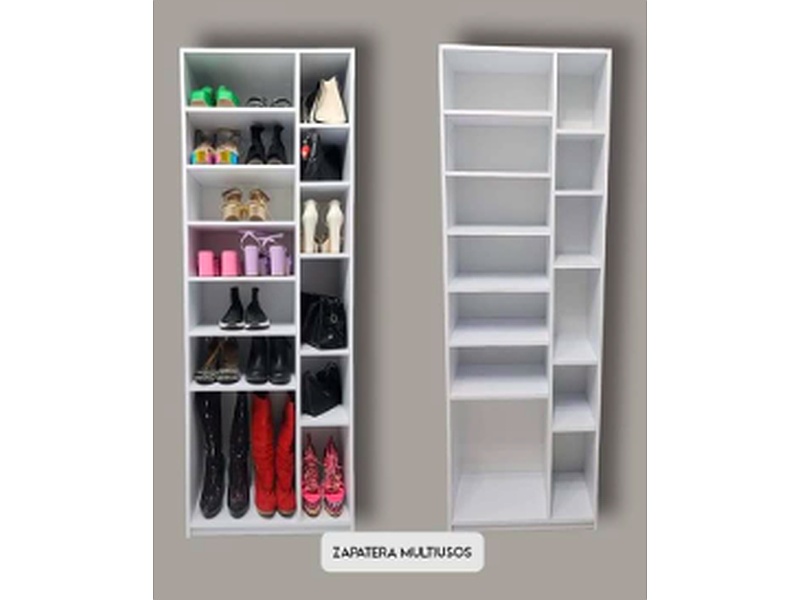 Zapatera Multiusos Madera Blanca México