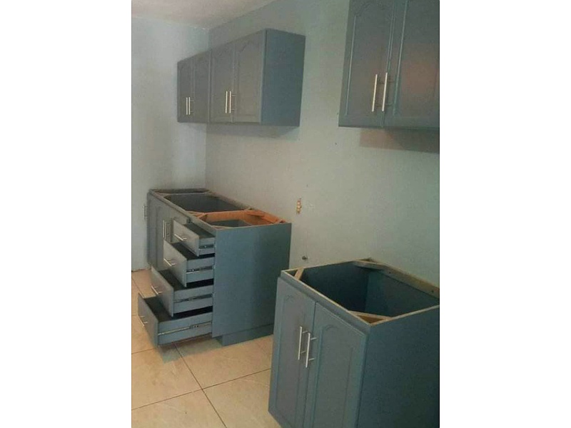 Muebles color plomo de cocina Mexico