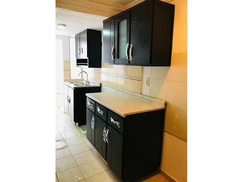 muebles de cocina en color negro Mazatlán Acabado en madera