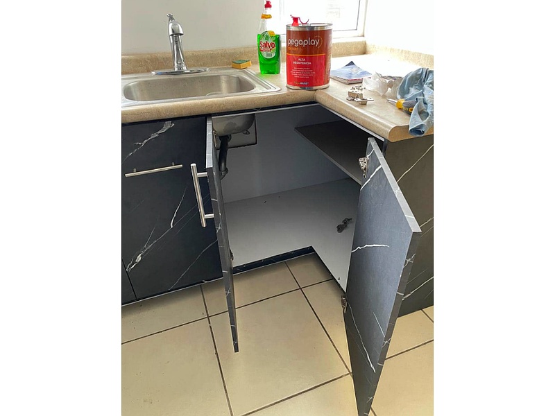 Mueble Lavabo Cocina Tipo Mármol Negro Sinaloa RSR muebles integrales modernos 