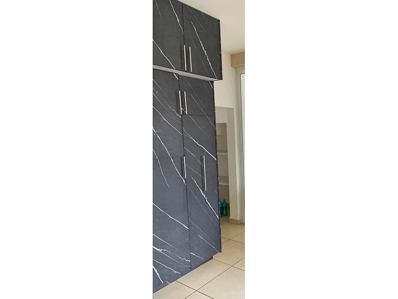 Alacena Tipo Mármol Negro Cocina Sinaloa RSR muebles integrales modernos