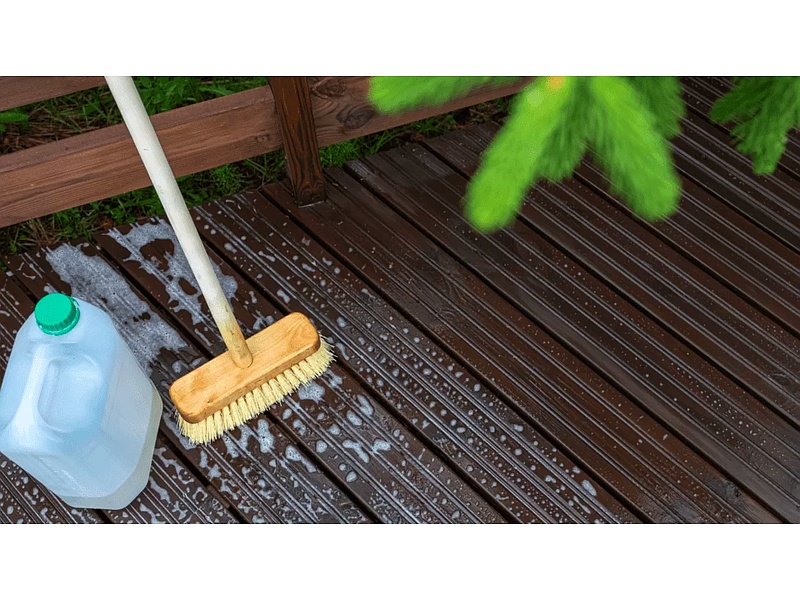 Limpieza Piso Deck Madera Gris Carpintería y Acabados D&J Mexico