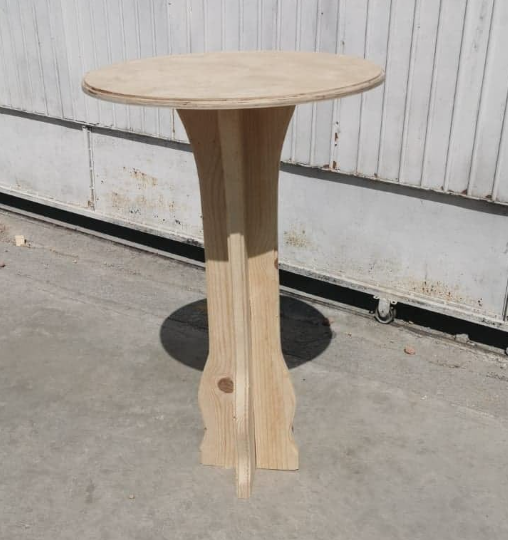 Mesa Redonda de Pie con Acabado de Madera Natural México
