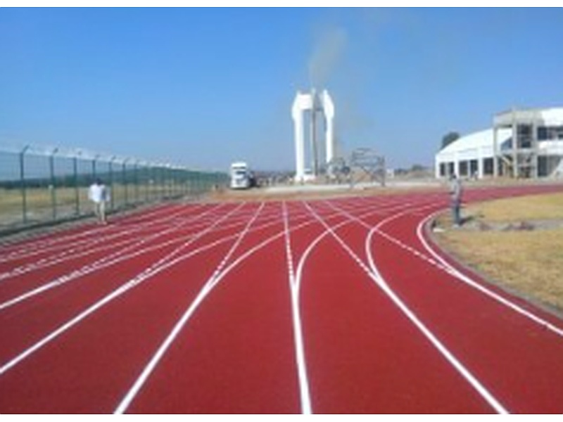 Pista Atletismo 100M Redondeado Roja Ags El Yucon Pisos Deportivos