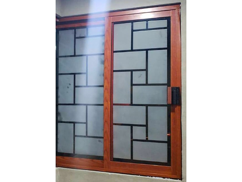 Puerta Corrediza Vidrio Marco madera Personalizado Chiapas HMH Construccion