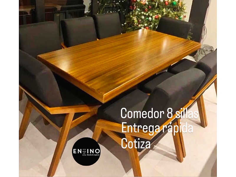 MESA DE COMEDOR DE MADERA 8 PERSONAS MEXICO