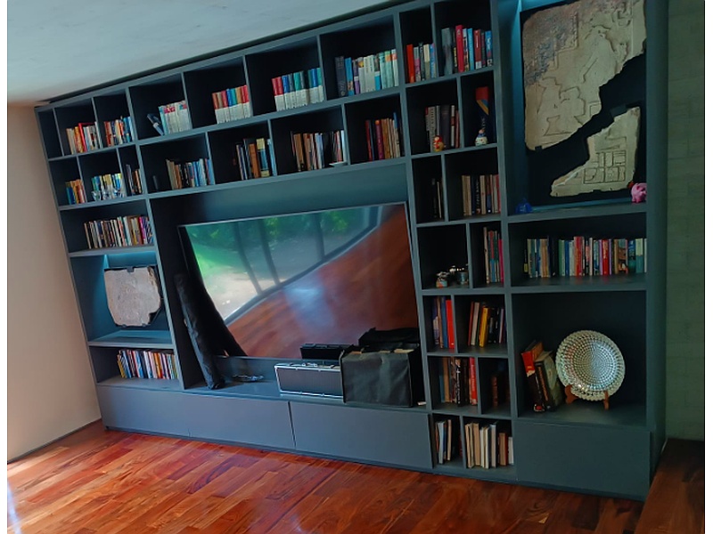 Mueble Sala TV Estantería Madera Multiuso Oaxaca Pisos y Muebles Mora's