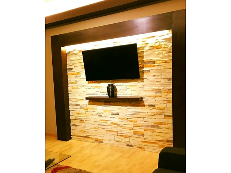 Muebles en tablaroca para TV con montaje de TV Iluminacion y remodelaciones