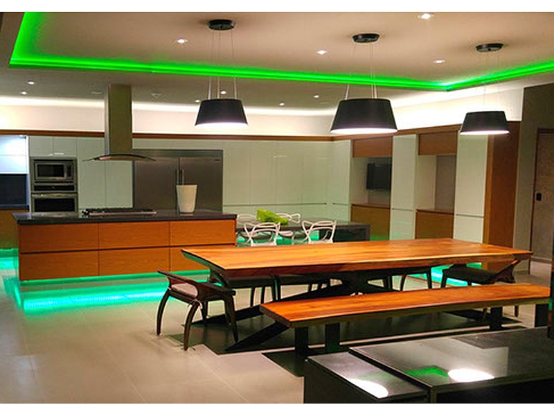 Cocina moderna e Iluminación multicolor México