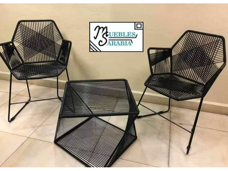 JUEGO DE SILLAS PARA JARDIN COLOR NEGRO MEXICO