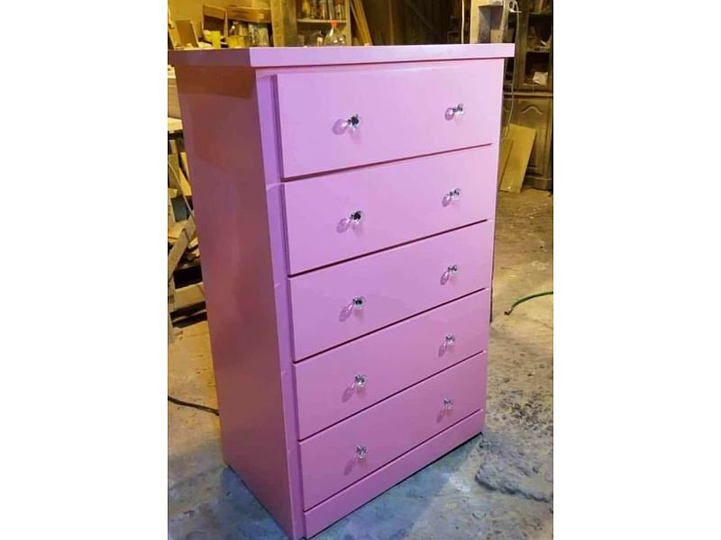 Cómoda Cajonera 5 Cajones Rosa Tlaxcala muebles y vanitys Fernando