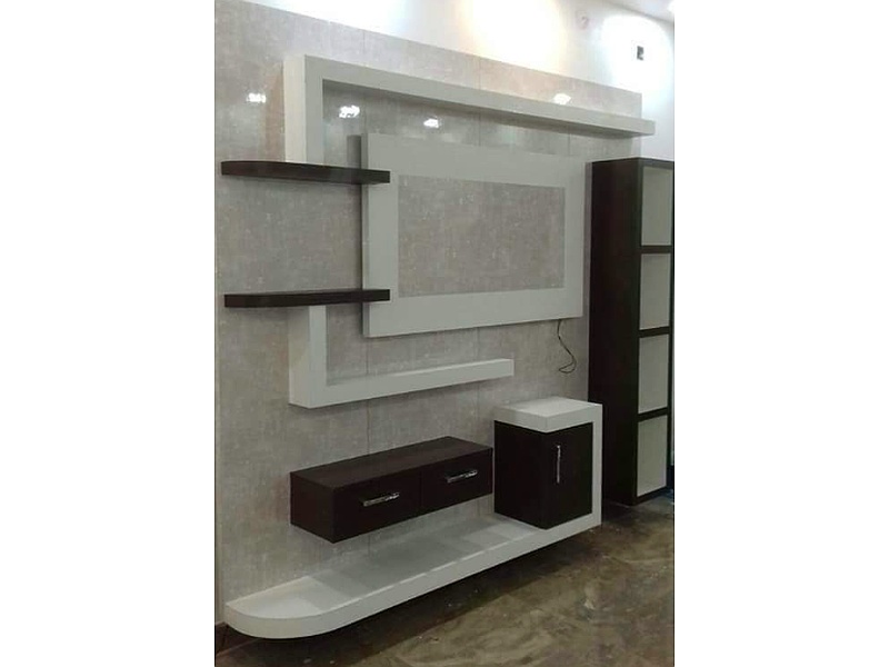 Mueble Sala TV Multiuso Madera B.C. Instacion de tablaroca