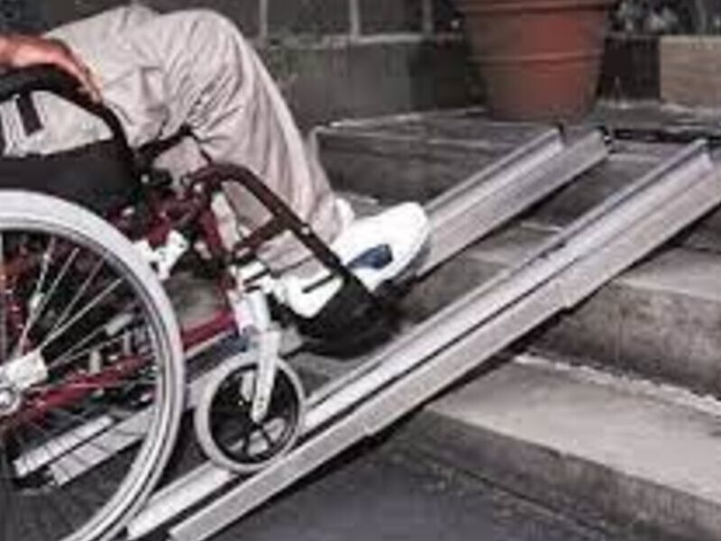  Rampa para silla de ruedas, rampa portátil de acero