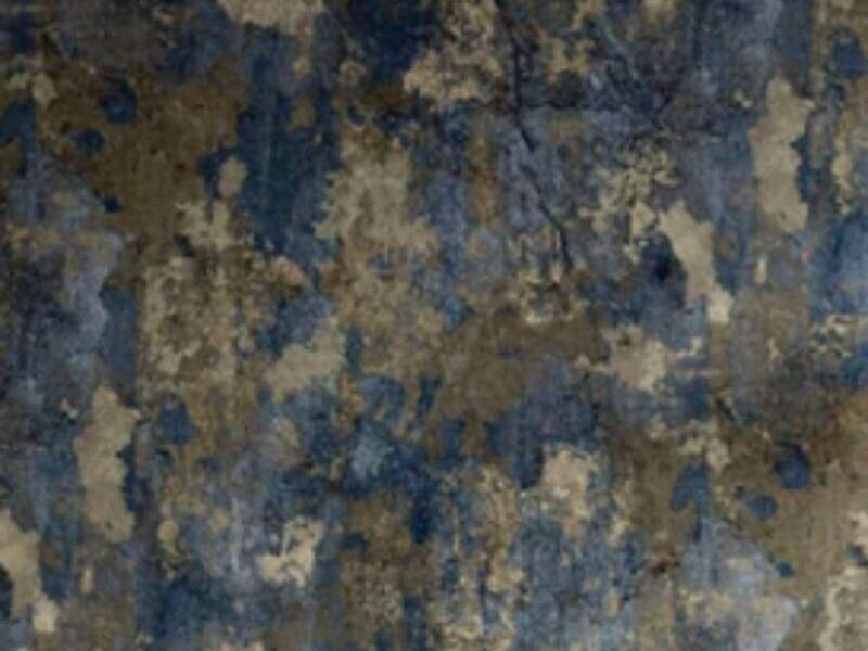 Papel tapiz con acabado azul dorado