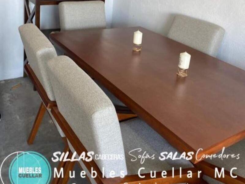  mesa de madera acabado Nogal