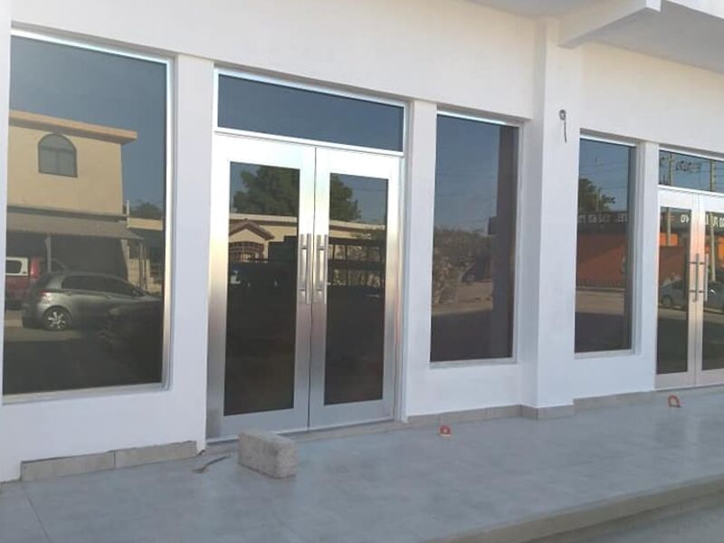 Puerta abatible de aluminio en Hidalgo 