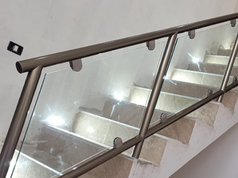 Barandal aluminio y cristal templado Chiapas