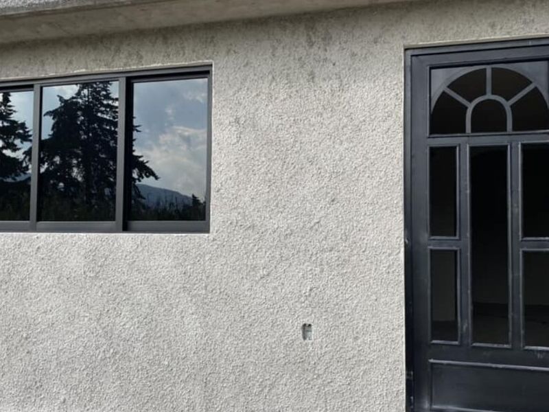 Puerta negra de aluminio en Puebla 