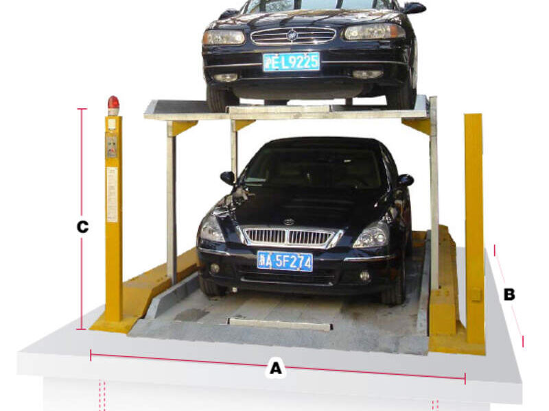 Elevador de autos subterráneo 2 nivelesfosa