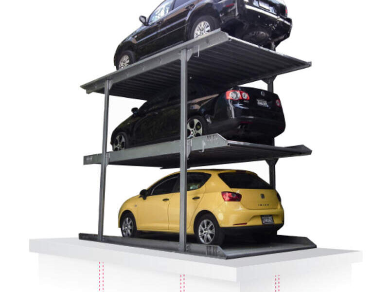 Elevador de autos subterráneo 3 niveles fosa