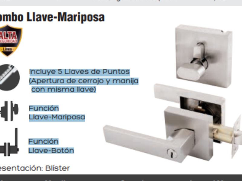 CERRADURA “Q” Combo Llave-Mariposa