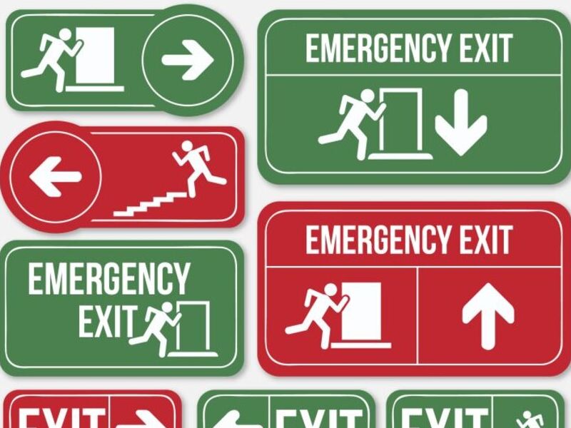 Señal de salida de emergencia en Tlaquepaque
