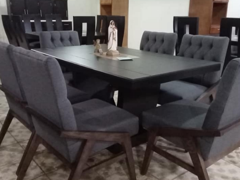 Antecomedor de 6 sillas color negro Guaymas 