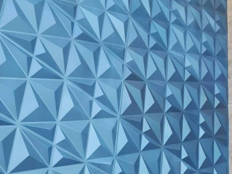 Panel 3d triangulo azul