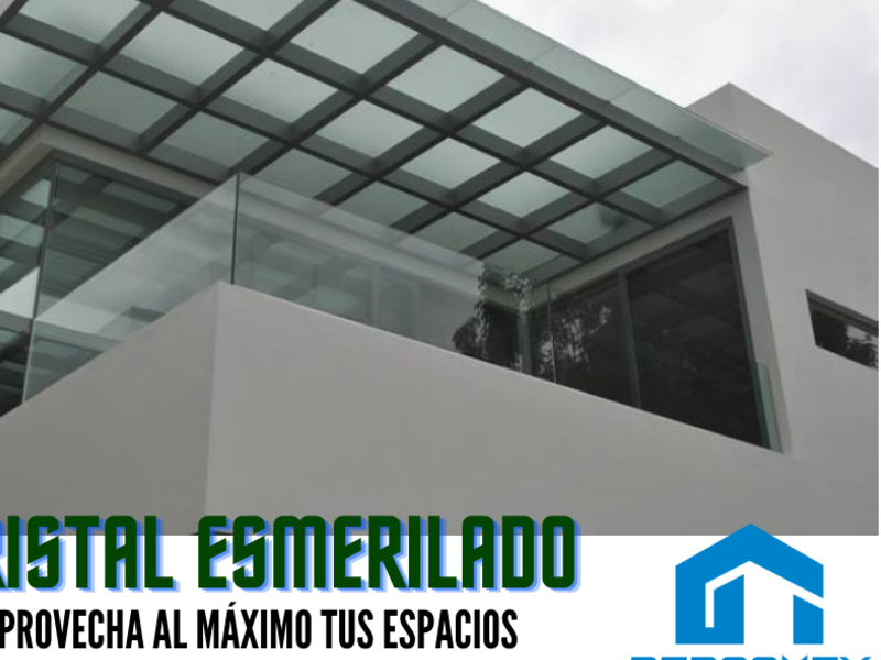 Pérgola de cristal esmerilado Querétaro 