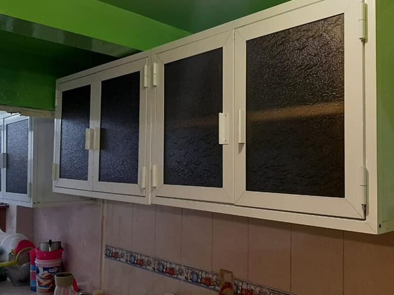 Anaquel de cocina Aluminio Y Vidrio "Esmeralda" 