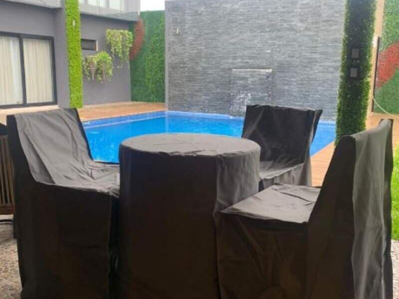 Forro gris para comedor Monterrey