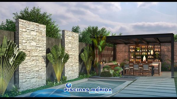 Piscina con bar y grill Mexico