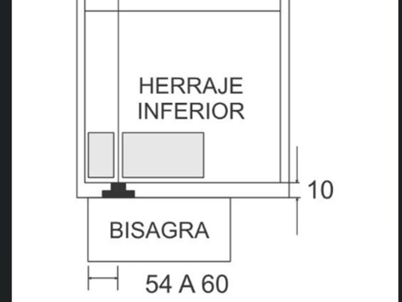 Bisagra hidraulico piso 130 kg