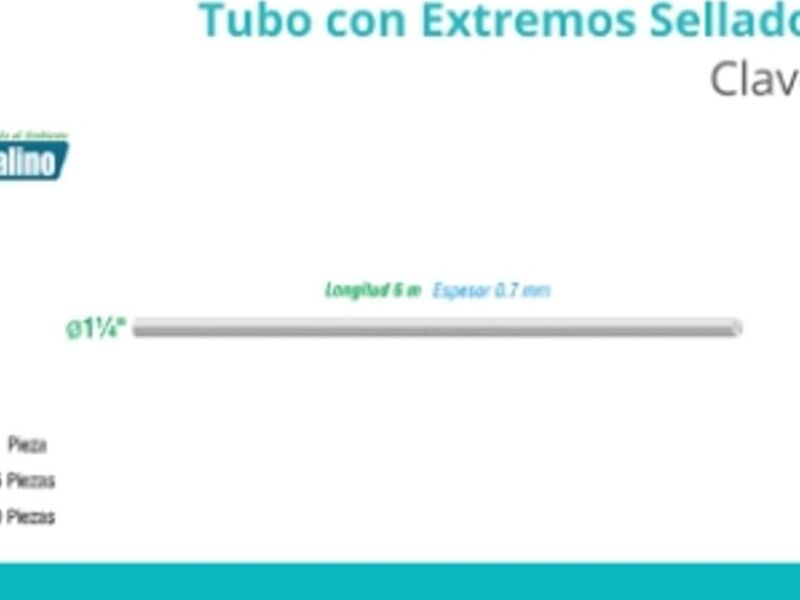 Tubo con Extremos Sellados 1 1/4" Mexico