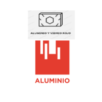 Aluminio y vidrio rojo