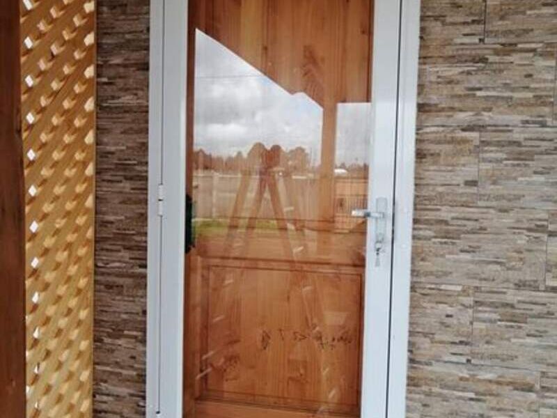 Puerta de aluminio vidrio blindex Monterrey