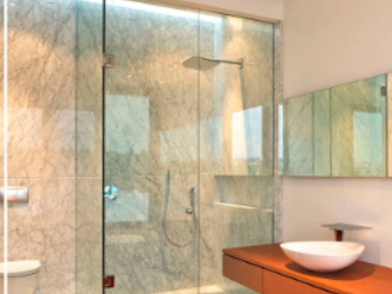 Cancel para baño de cristal claro Mérida