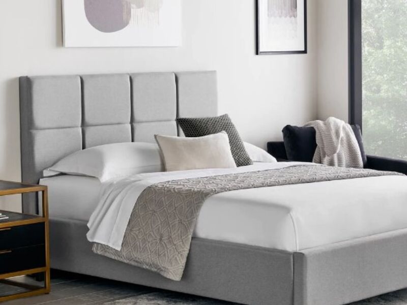 Cama gris tapizada Lunela Monterrey