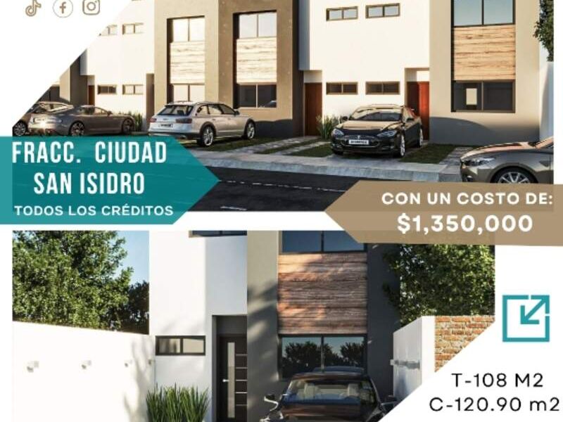 VENTA CASA FRACC. CIUDAD SAN ISIDRO