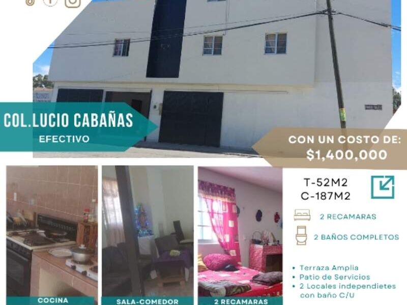 VENTA CASA COLONIA LUCIO CABAÑAS