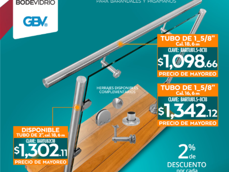 Barandal de acero inoxidable Irapuato