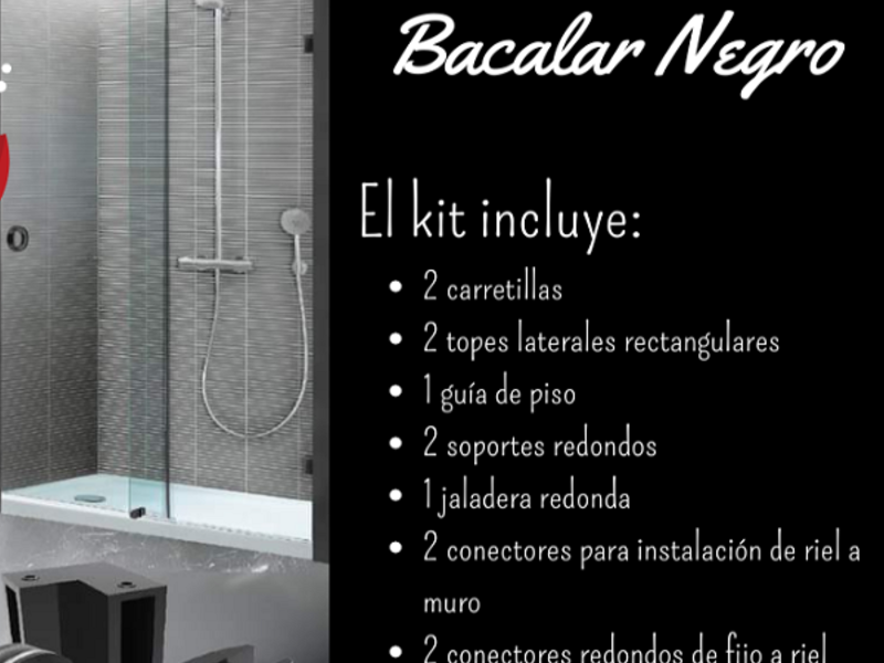 Cancel de baños color negro México