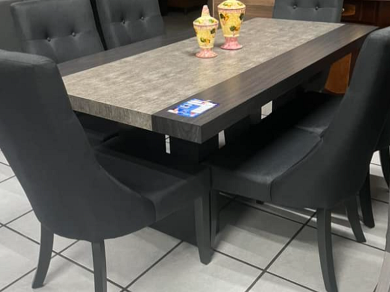 Comedor de 6 asientos color negro Tepic
