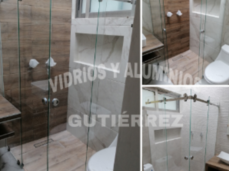 Cancel de cristal claro para baño CDMX 
