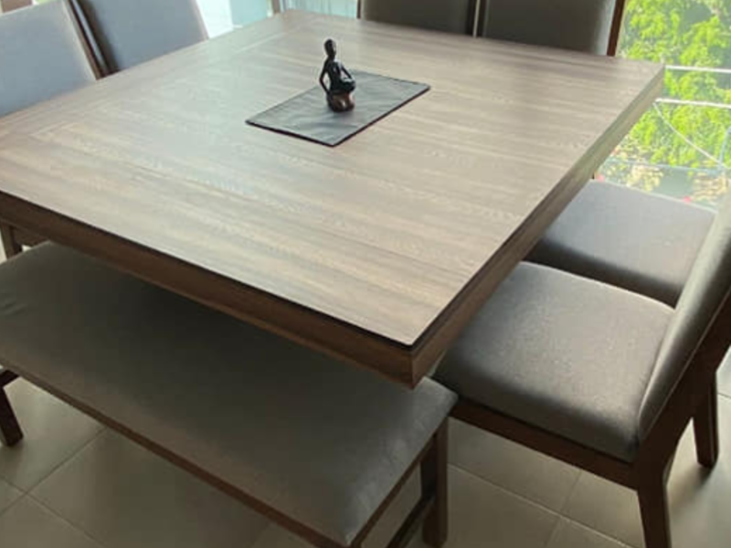 Juego de comedor 6 asientos gris Celaya