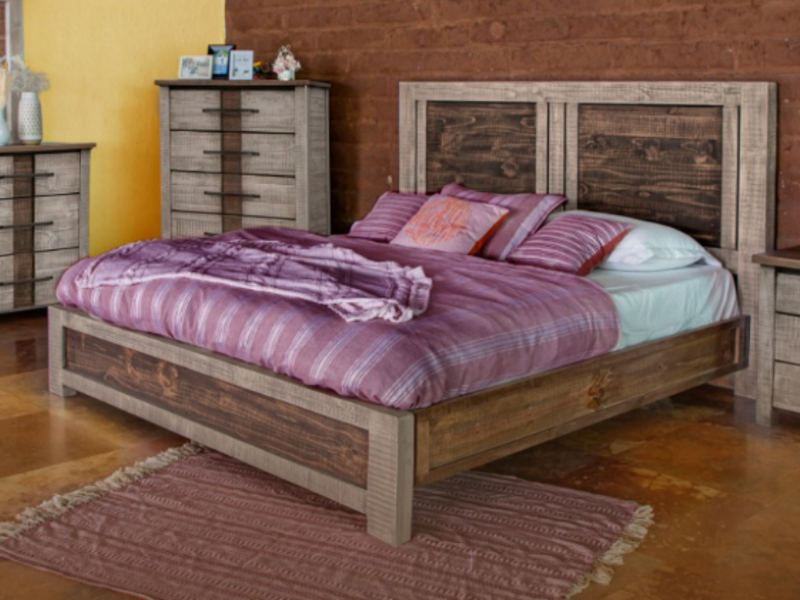 Cama rustica de 2 plazas color café Apizaco