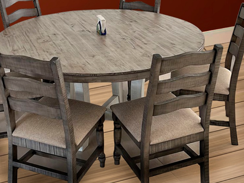 Mesa de comedor redonda color gris Tlaxcala