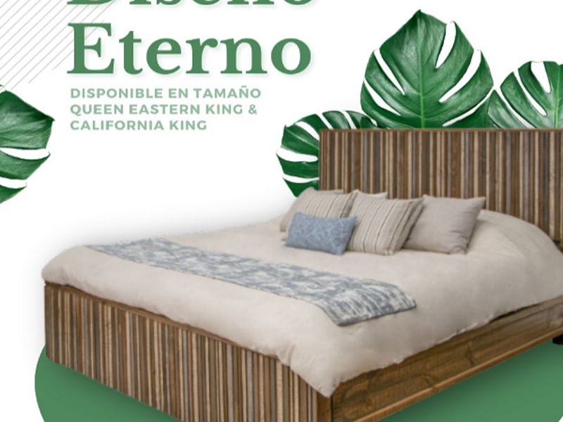 Cama de 2 plazas color café Tlaxcala 