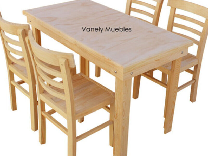 Comedor Madera 4 Personas Valery Al Natural 